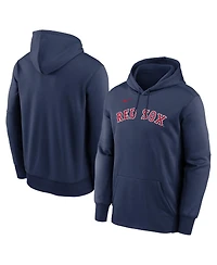 Nike Men's Navy Boston Red Sox Primary Wordmark Therma Hoodie