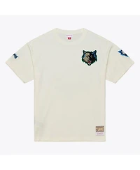 Mitchell & Ness Men's Cream Minnesota Timberwolves Hardwood Classics Chainstitch Premium T-Shirt