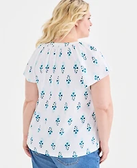 Style & Co Plus Flutter-Sleeve Blouse, Macy's Exclusive