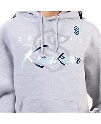 G-iii 4Her by Carl Banks Women's Gray Seattle Kraken Shadow Logo Fleece Hoodie