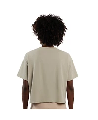 Starter Women's Khaki Green Bay Packers Rhinestone Sprinkle Boxy Cropped T-Shirt