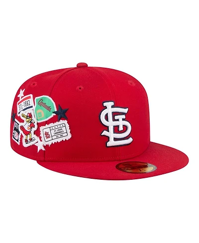 New Era Men's Red St. Louis Cardinals City Patch 59FIFTY Fitted Hat