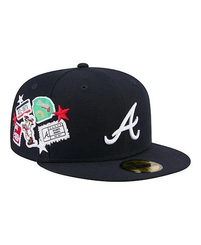 New Era Men's Navy Atlanta Braves City Patch 59FIFTY Fitted Hat