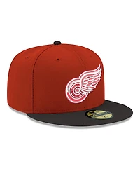 New Era Men's Red Detroit Wings Core Logo Two-Tone 59FIFTY Fitted Hat