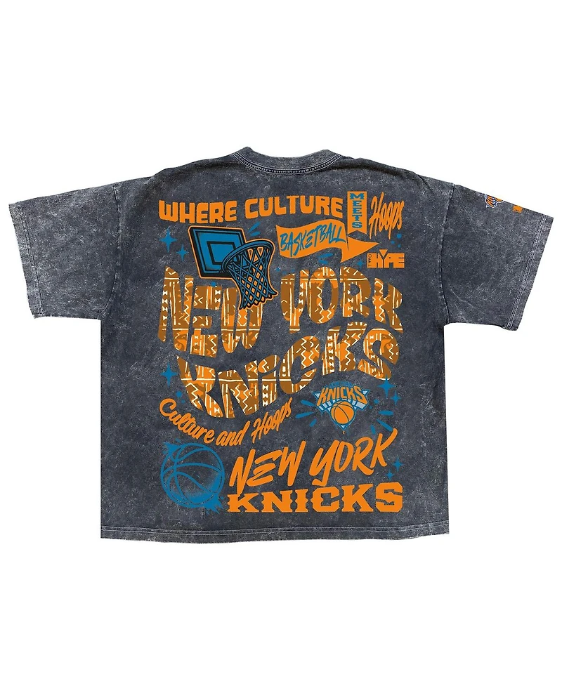 Two Hype Men's Black New York Knicks Culture Clash Collection Premium T-Shirt