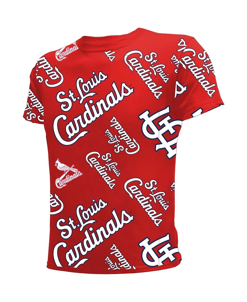 Stitches Big Boys and Girls Red St. Louis Cardinals Allover Team T-Shirt