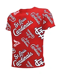 Stitches Big Boys and Girls Red St. Louis Cardinals Allover Team T-Shirt