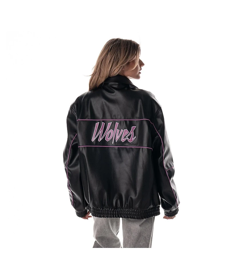 The Wild Collective Men's and Women's Black Minnesota Timberwolves City Edition Full-Snap Jacket