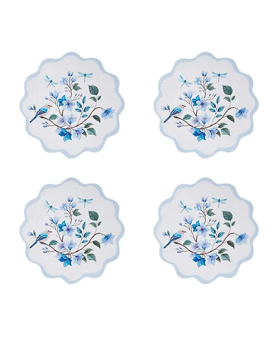 Avanti Bluebird Woven Braided Round Placemats, Set of 4