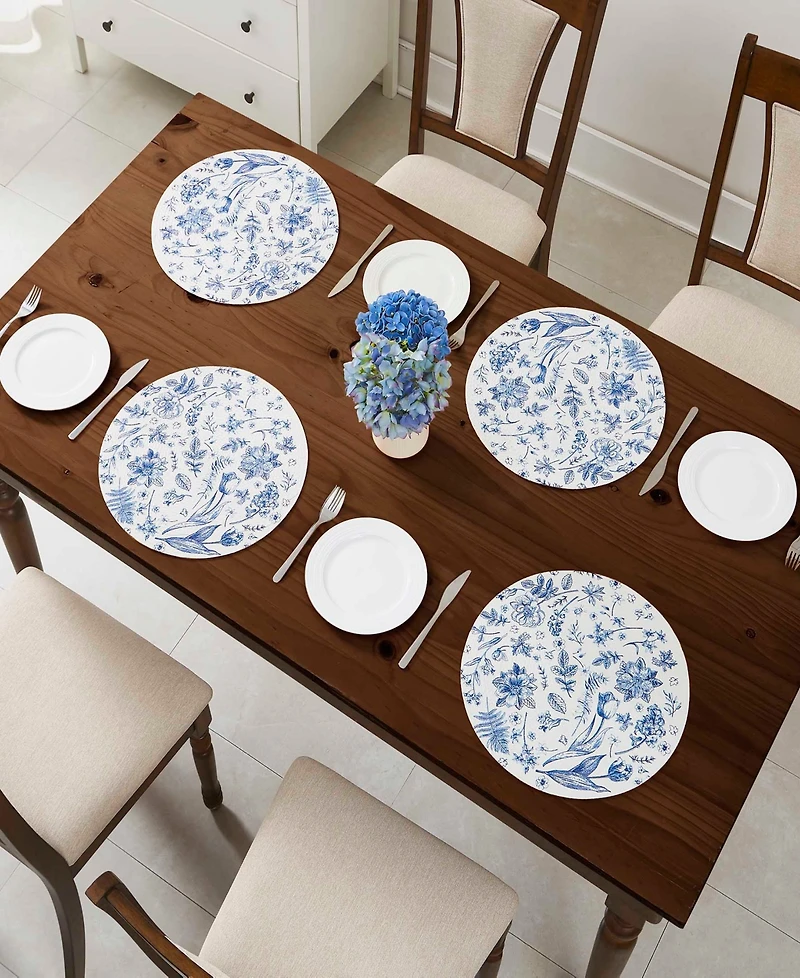 Avanti Ashford Woven Braided Round Placemats, Set of 4