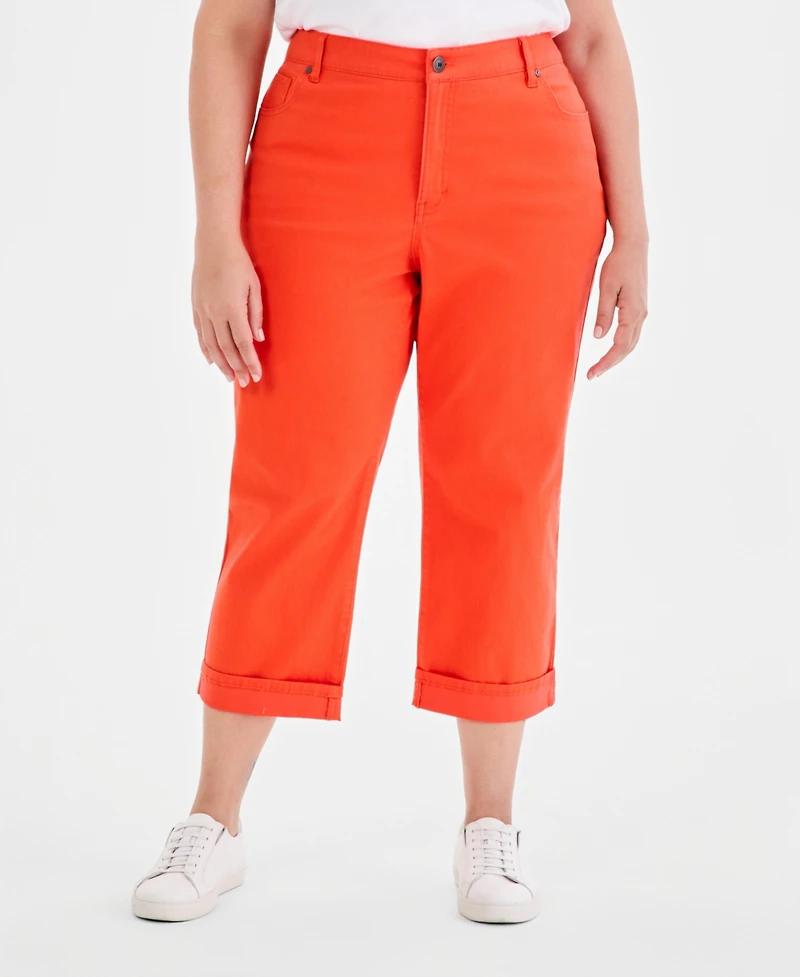 Style & Co Plus Curvy Roll-Cuff Capri Jeans, Created for Macy's