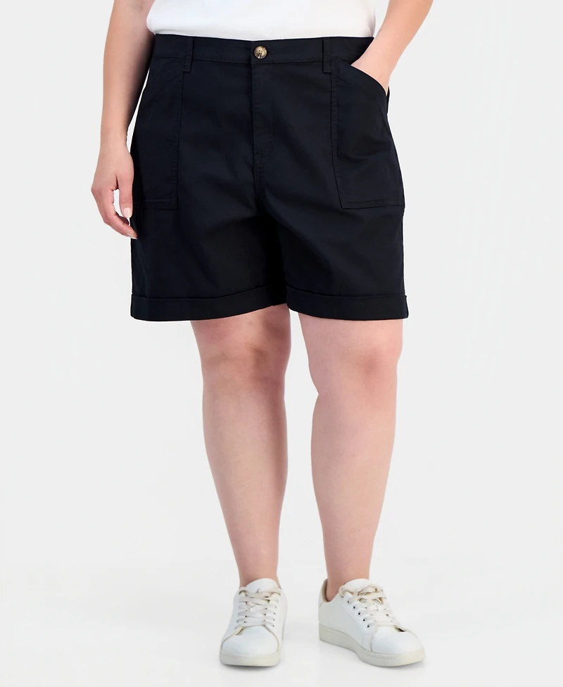 Style & Co Plus Cuffed Utility Shorts, Macy's Exclusive