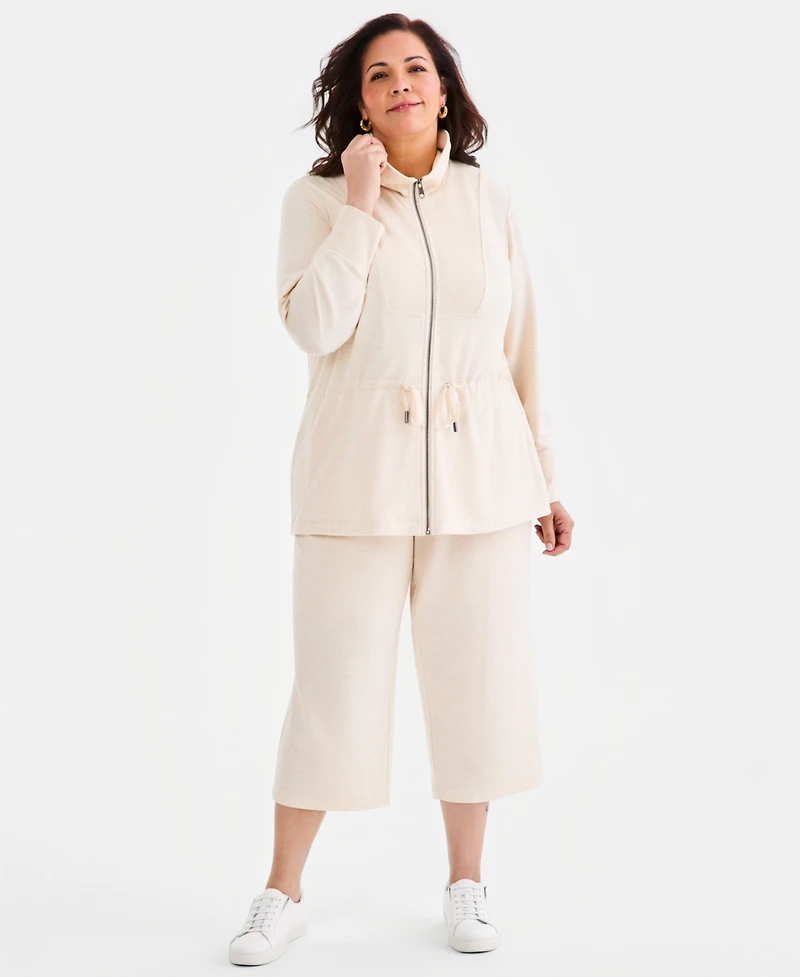 Style & Co Plus Luxsoft French Terry Zip Jacket, Macy's Exclusive