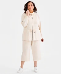 Style & Co Plus Luxsoft French Terry Zip Jacket, Macy's Exclusive