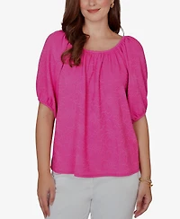 Ruby Rd. Petite Textured Convertible Knit Top