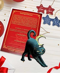 Designocracy Black Cat Holiday Ornaments, Set of 2
