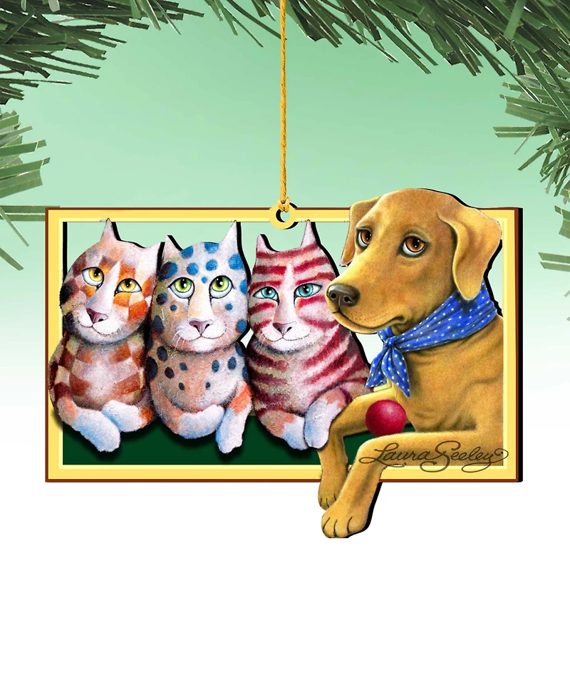 Designocracy the Dog Pets Holiday Ornaments, Set of 2