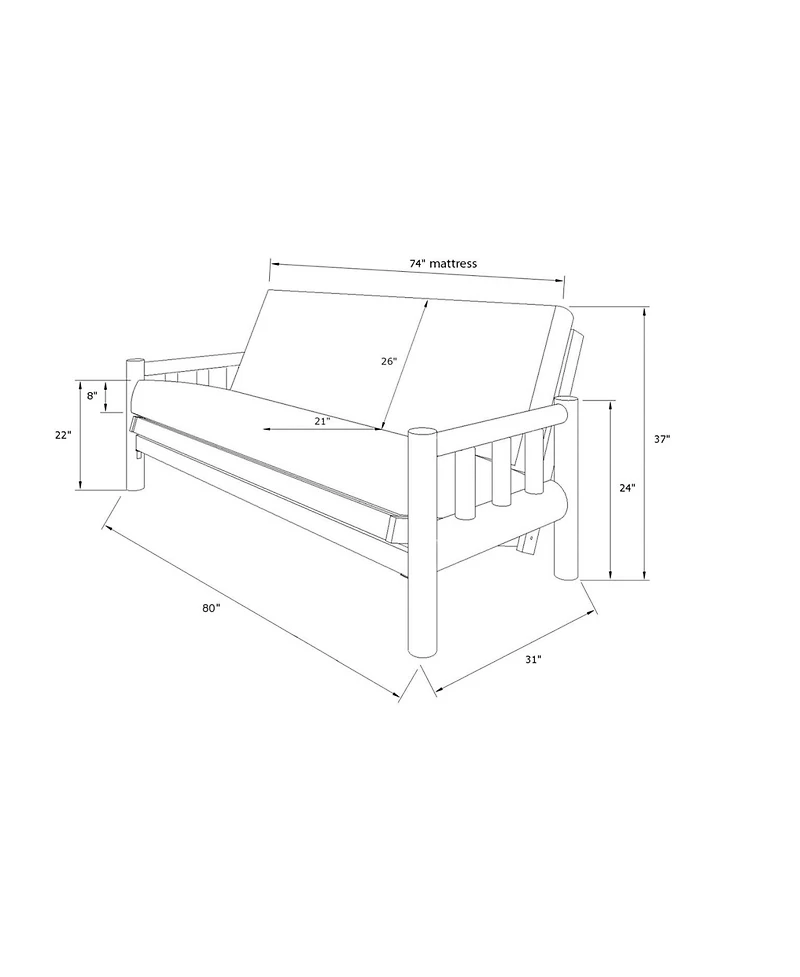 Kodiak Lodge Frame-Natural Finish-Marmont Thunder Mattress