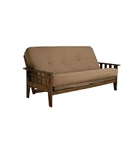Kodiak Tucson Frame-Rustic Walnut Finish-Linen Stone Mattress