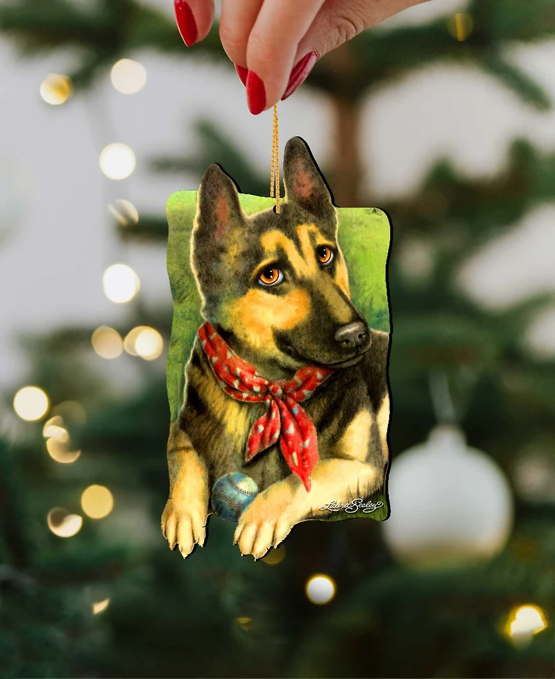 Designocracy Dog Training Pets Holiday Ornaments, Set of 2