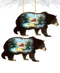 Designocracy Bear Holiday Ornaments, Set of 2