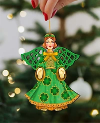 Designocracy Irish Angel Holiday Ornaments, Set of 2