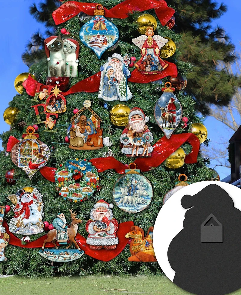 Designocracy Christmas Friends Puppy Wreath Holiday Outdoor Decor Large Ornament