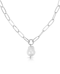 Ettika Single Pearl Chain Necklace