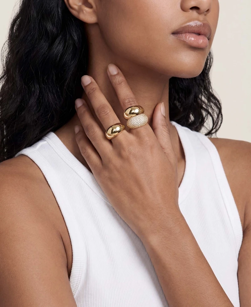 Ettika Timeless Glamour 18k Gold Plated Ring Set