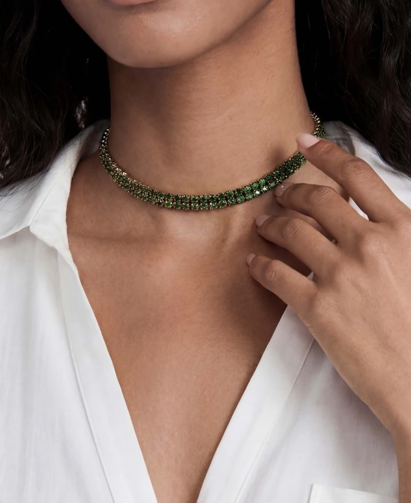 Ettika Two Rows of Crystal Sparkle Choker Necklace