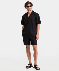 Alfani Men's Short-Sleeve Johnny Collar Shirt, Macy's Exclusive