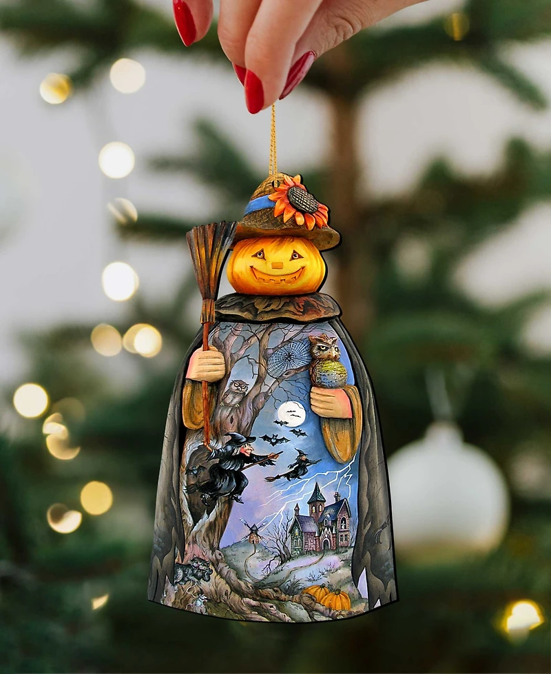 Designocracy Christmas Pumpkin Holiday Ornaments, Set of 2