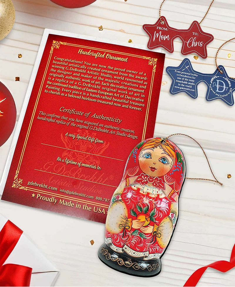 Designocracy Nesting Matreshka Holiday Ornaments, Set of 3