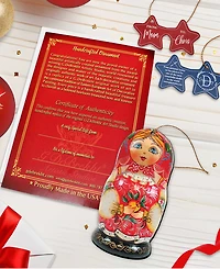 Designocracy Nesting Matreshka Holiday Ornaments, Set of 3