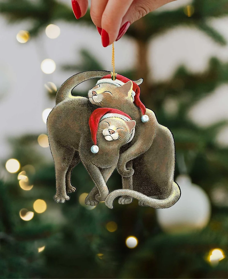Designocracy Party Cats Holiday Ornaments, Set of 3