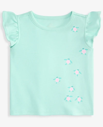 First Impressions Baby Girls' 3M-24M Mix & Match Turtles Flutter-Sleeve T-Shirt, Macy's Exclusive