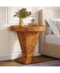 Tribesigns Round Side Table Set of 2, 23.62-Inch Pedestal End Table