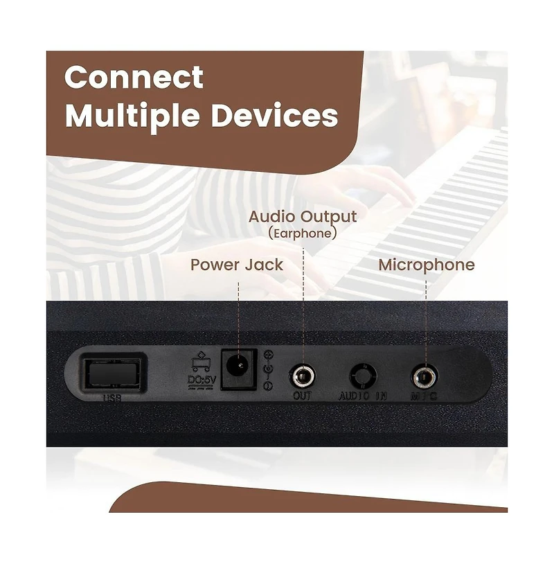 Hongge 61 Key Electric Portable Digital Keyboard Piano for Beginner