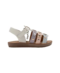 Bebe Big Girls Girl's Fashion Sandals – Dressy Shoes with Decorative Metal Charms