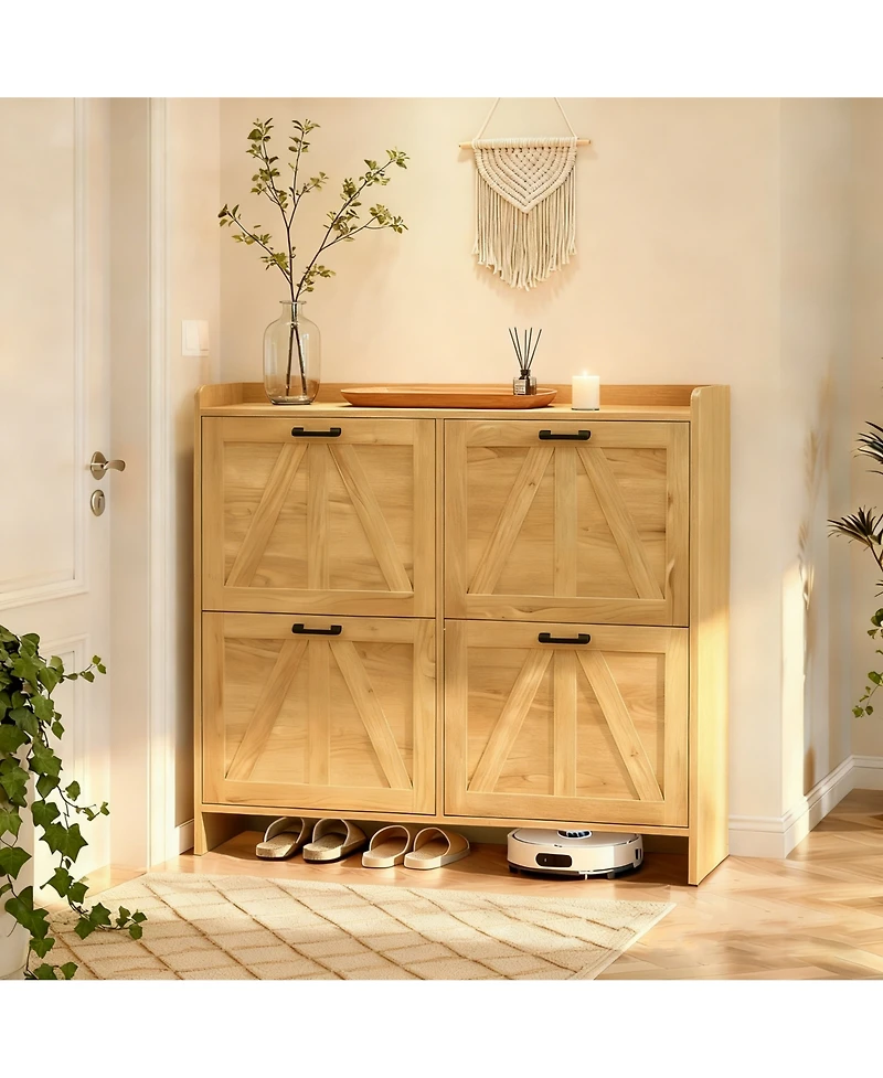 Rainsken Modern Farmhouse Shoe Cabinet