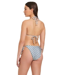 Red Carter Women's Solar Power Triangle Reversible V-Neck Printed Bikini Top