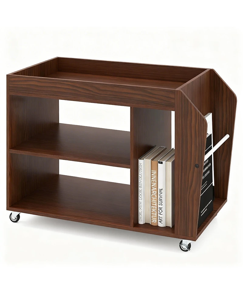 Yigii 4-wheel rolling storage rack for living room, study room, bedroom