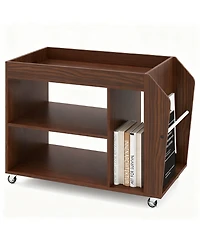 Yigii 4-wheel rolling storage rack for living room, study room, bedroom