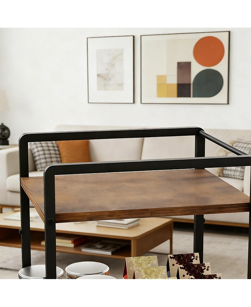 Yigii 6 Tier Storage Cart with Pull-out Drawers and Hooks for Kitchen, Bathroom, Laundry