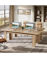 Tribesigns 79 Inch Double Desk for Two People, Extra Long Computer, Modern Wooden Desk for Home Office
