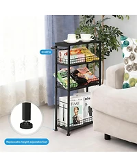 Yigii 4-Tier Slim Storage Cart with Wood for Narrow Spaces - Multi-Purpose Use