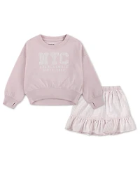 abercrombie kids Girls' Crewneck Sweatshirt and Skort, 2-Piece Set