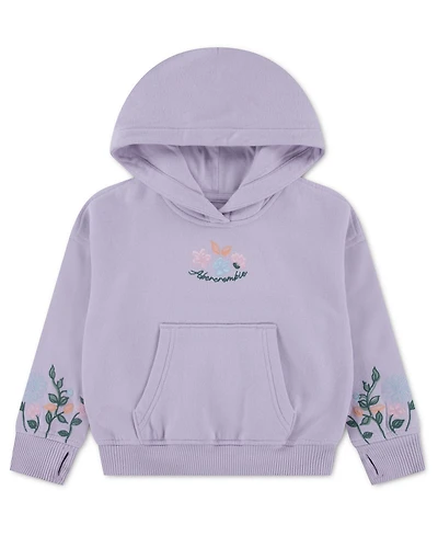 abercrombie kids Girls' Essentials Embroidered Pullover Hoodie