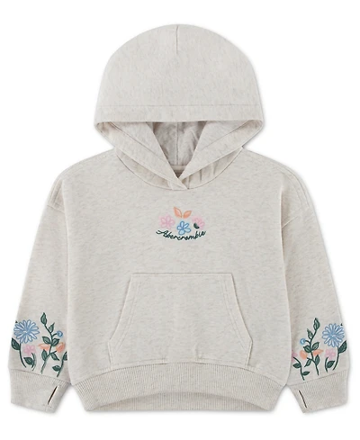 abercrombie kids Girls' Essentials Embroidered Pullover Hoodie