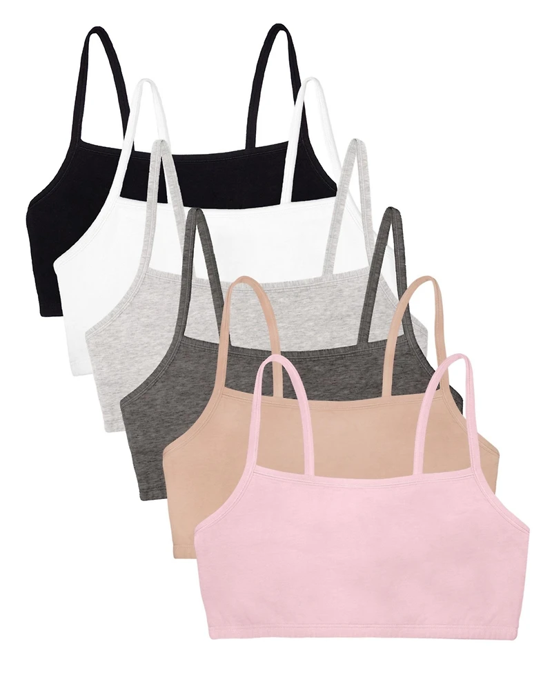 Fruit of the Loom Women's Spaghetti Strap Cotton Sports Bra, 6 Pack